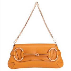 ISO Gucci Orange/Tan/Caramel Leather Horsebit Shoulder Bag